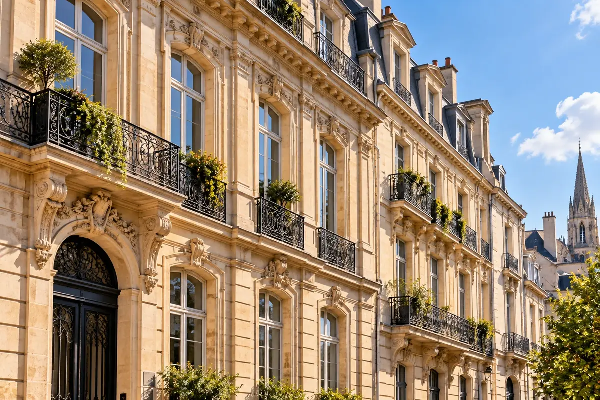 Façade d'immeuble ancien en secteur sauvegardé