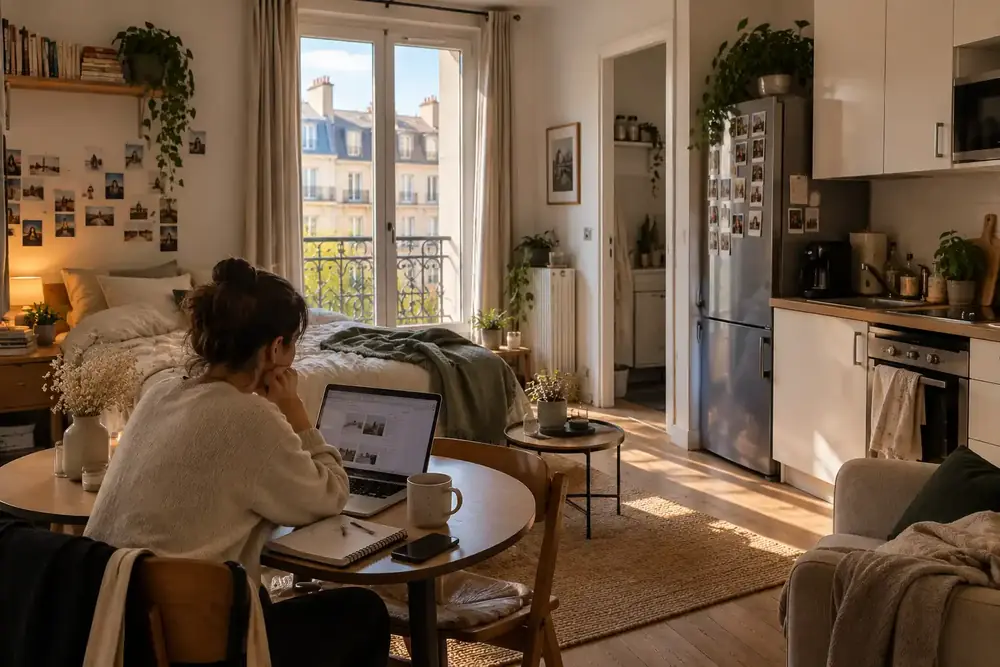 Studio meublé lumineux avec cuisine équipée